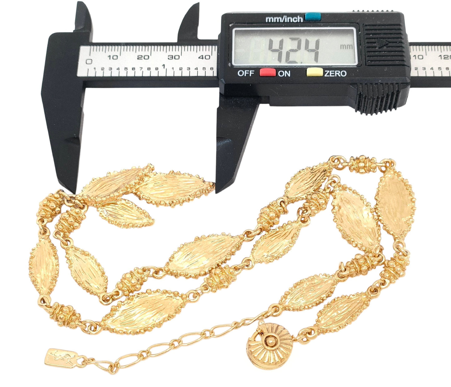 Yves Saint Laurent Yves Saint Laurent Gold-Colored Triple Leaf Necklace, 41.7g