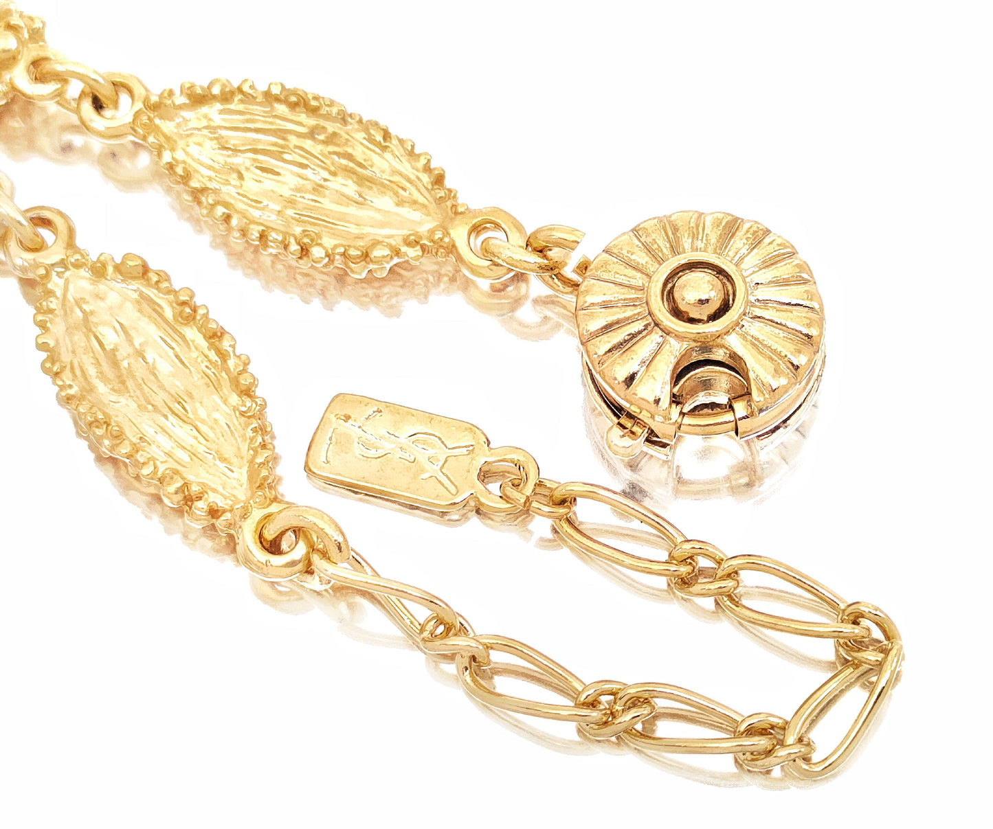 Yves Saint Laurent Yves Saint Laurent Gold-Colored Triple Leaf Necklace, 41.7g