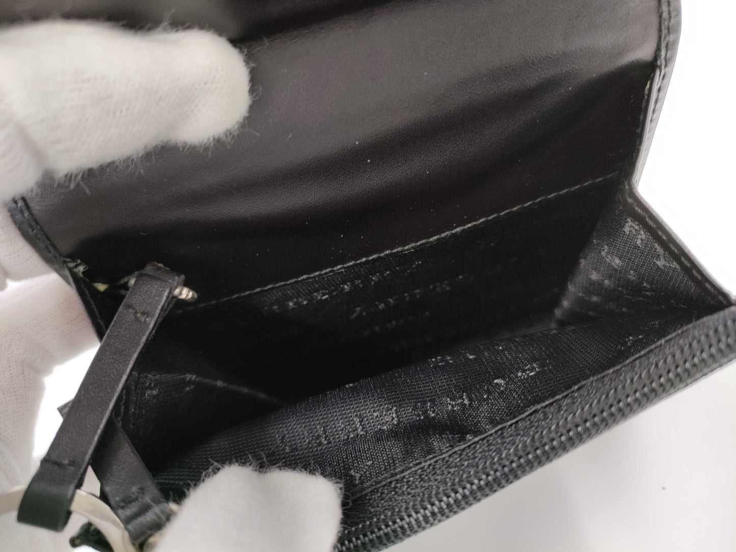 BURBERRY Burberry embossed check black leather wallet