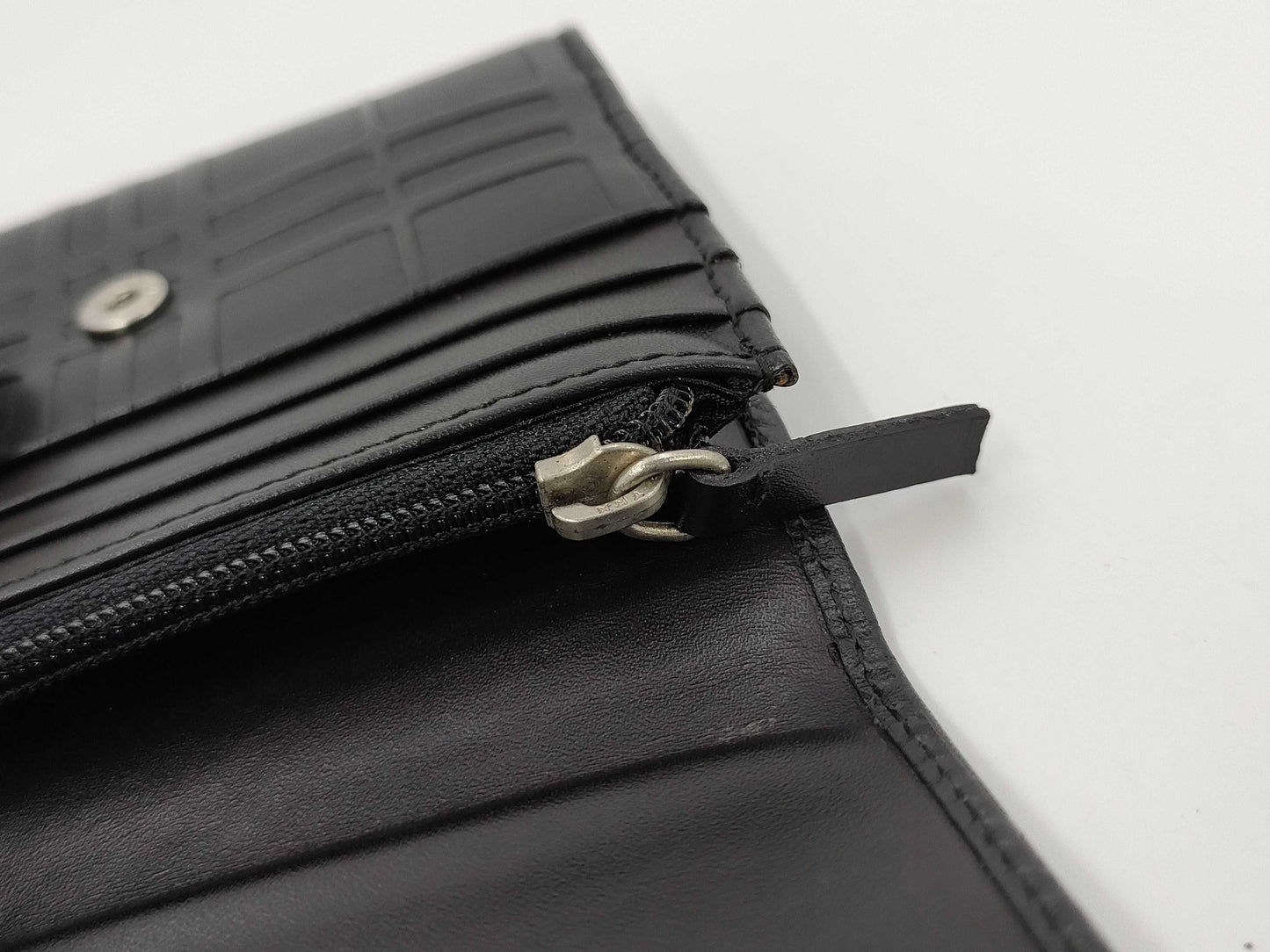 BURBERRY Burberry embossed check black leather wallet