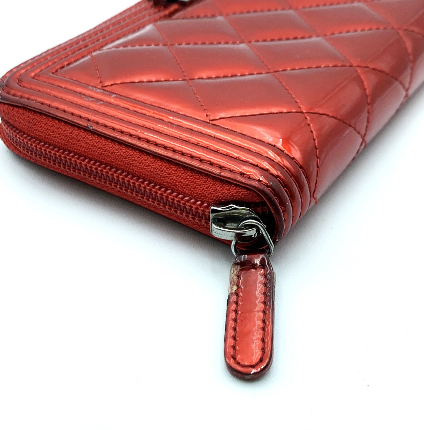CHANEL Boy Chanel Long Wallet Red Wallet