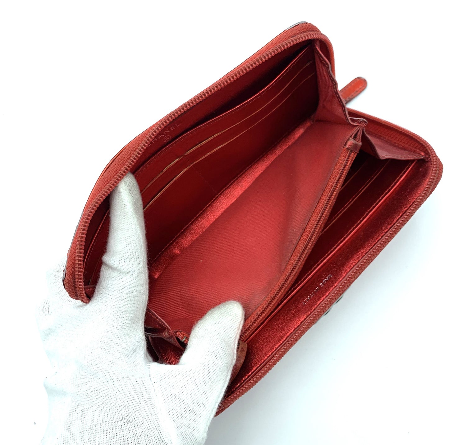 CHANEL Boy Chanel Long Wallet Red Wallet