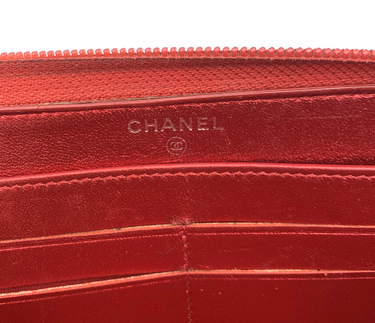 CHANEL Boy Chanel Long Wallet Red Wallet