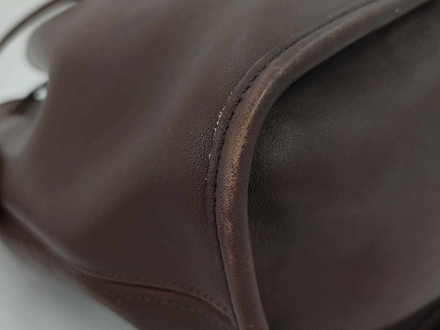 COACH Shoulder Bag, Drawstring, Leather, Brown
