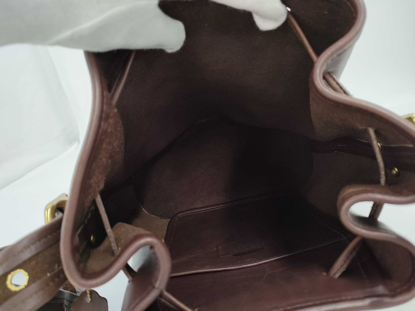 COACH Shoulder Bag, Drawstring, Leather, Brown