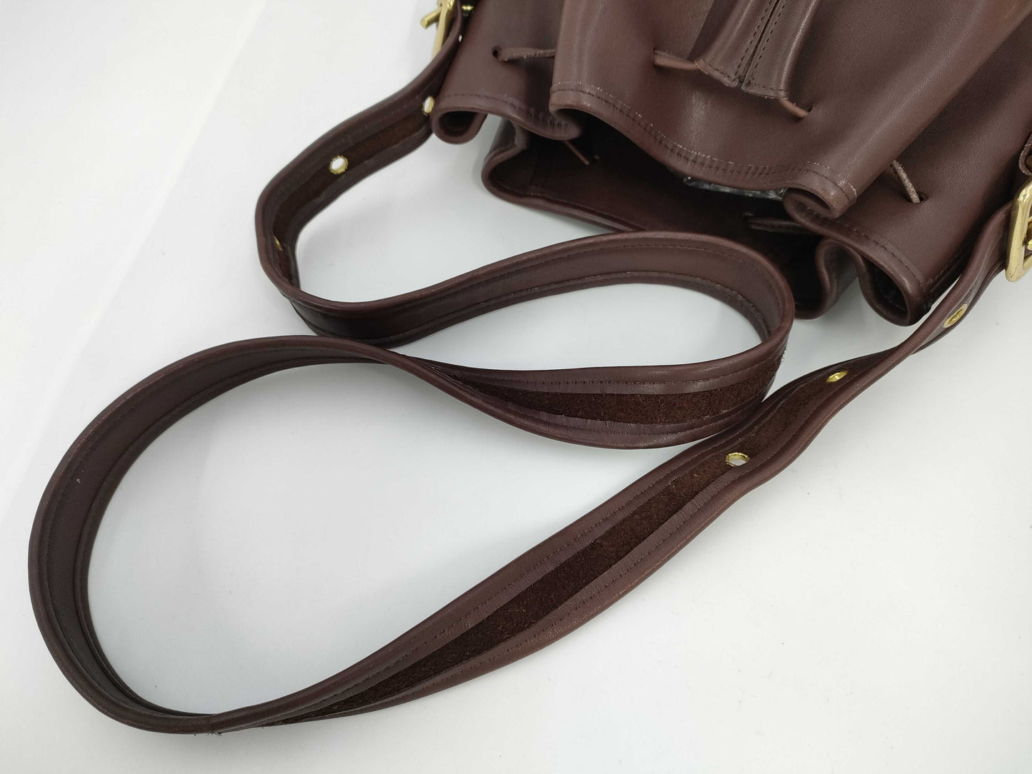COACH Shoulder Bag, Drawstring, Leather, Brown