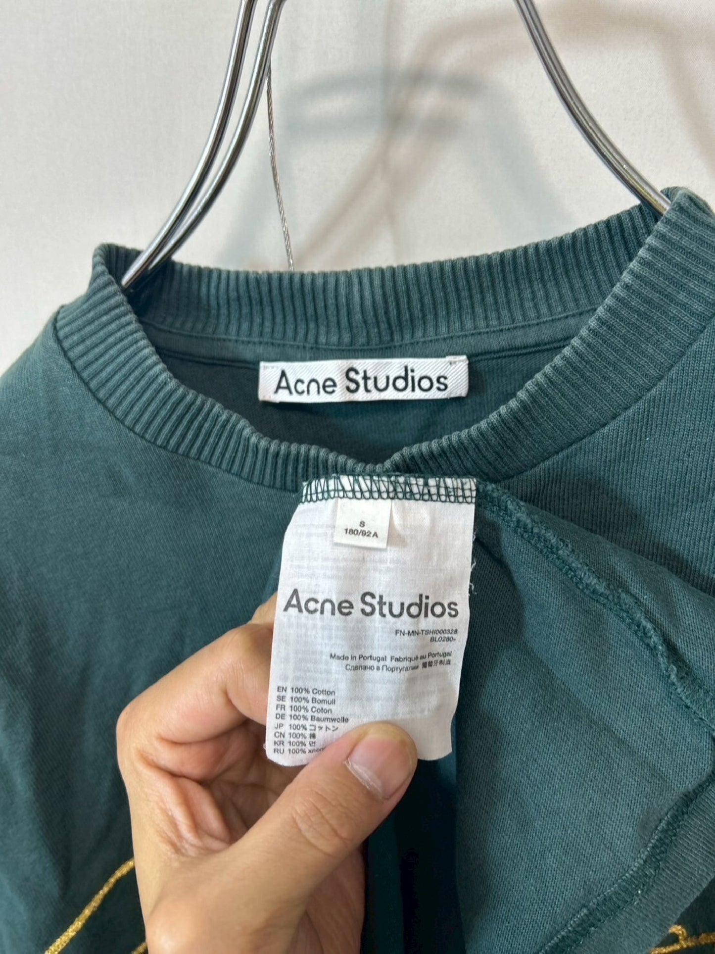 Acne Men's Logo T-Shirt, Cut and Sewn, JP Tag, Size S