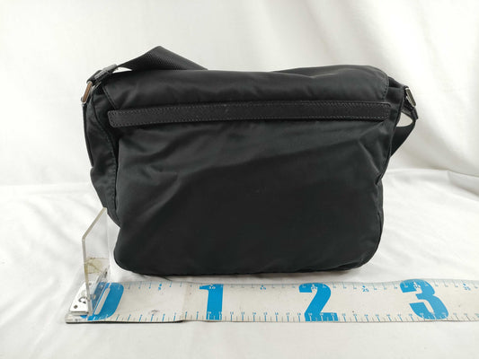 PRADA ReNylon Flap Double Belt Shoulder Bag with Pouch 1BD953