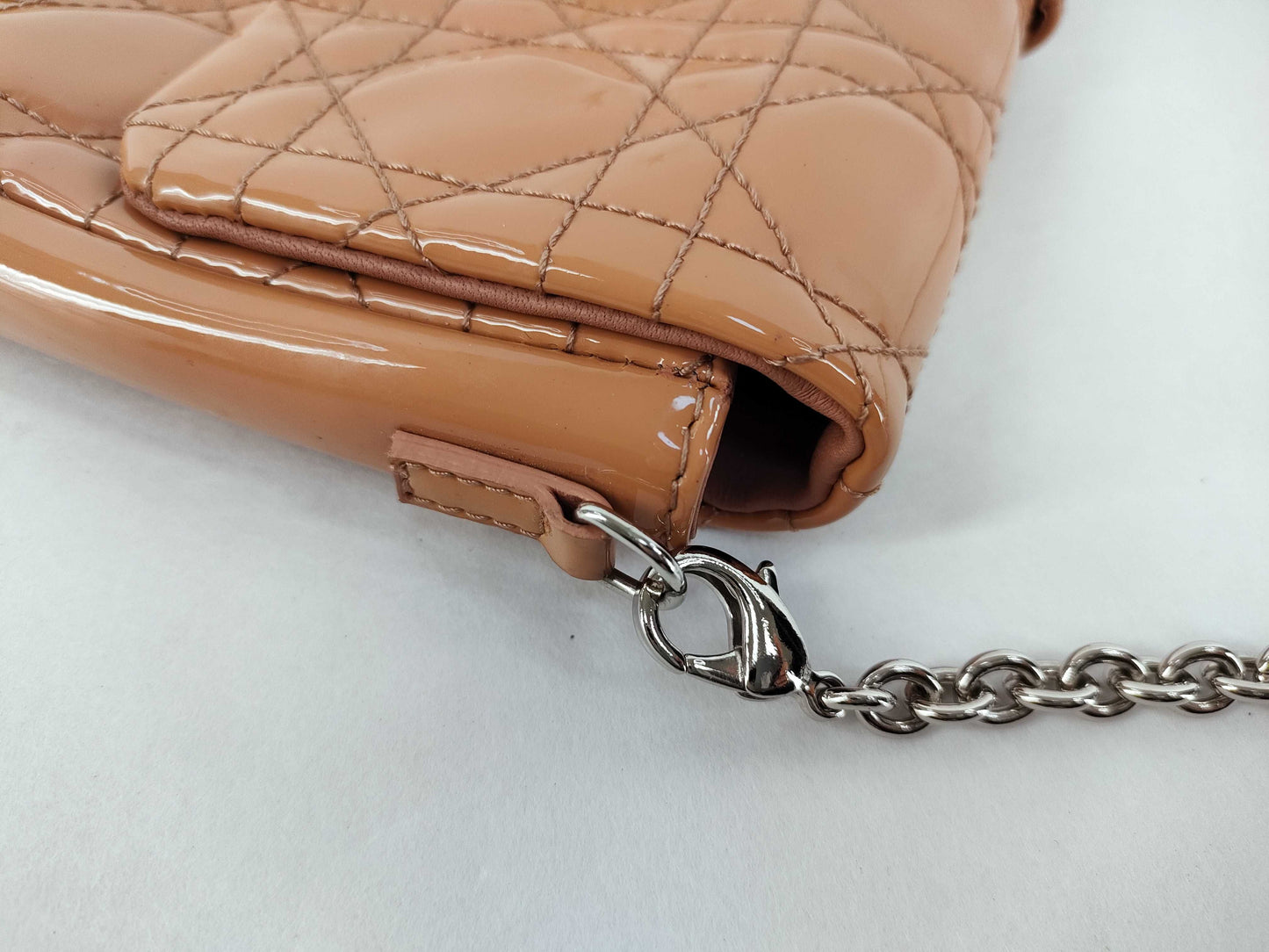 PH-Dior Beige Cannage Patent Leather Miss Dior Promenade Shoulder Bag