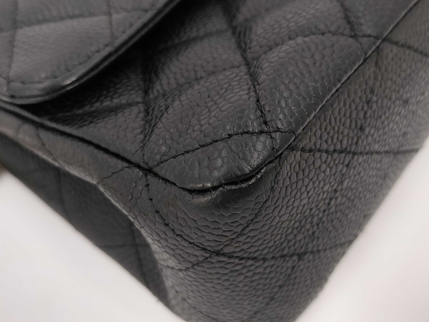 CHANEL Matelasse 25 Double Flap Caviar Black Chain Shoulder Bag