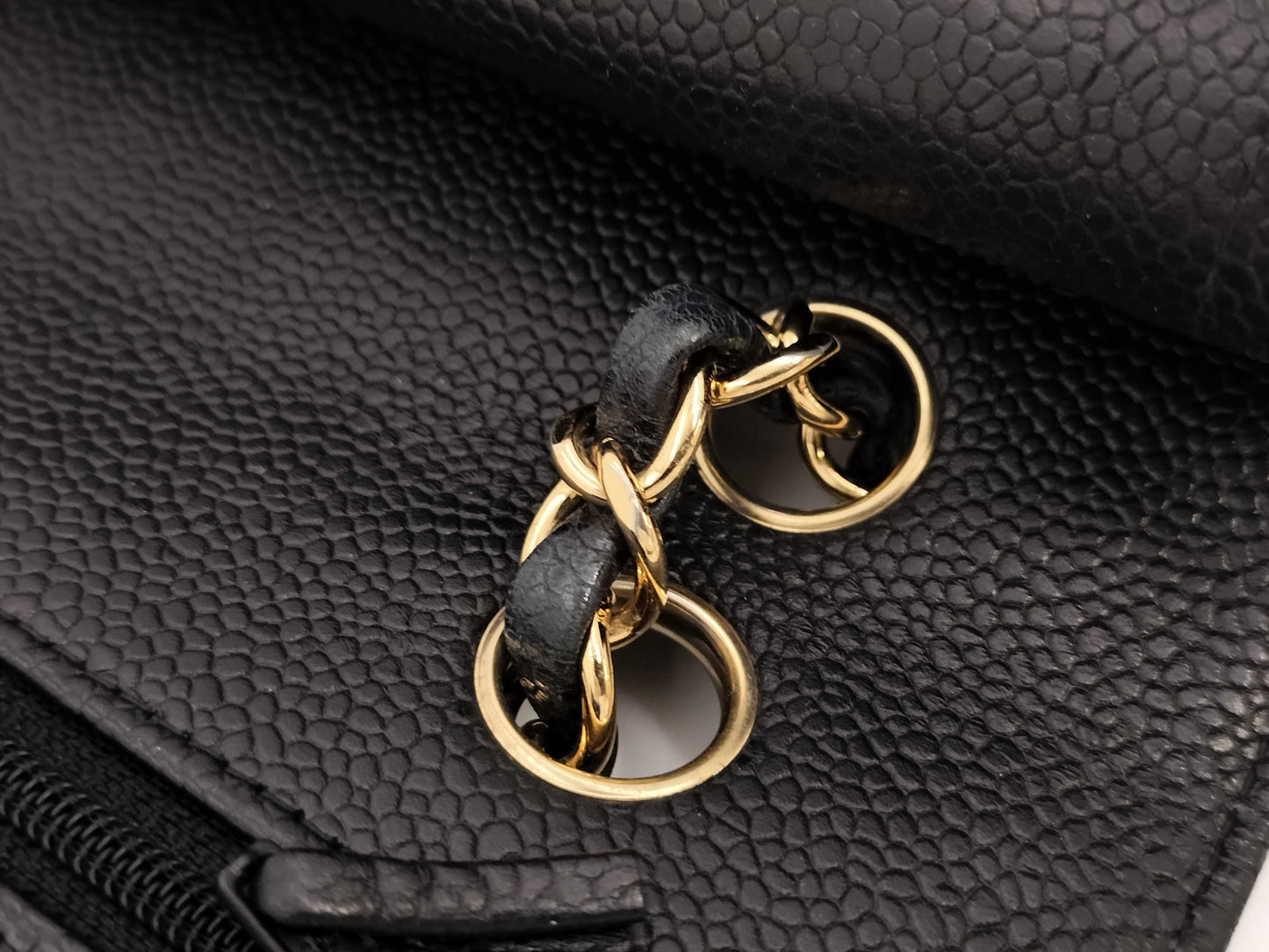CHANEL Matelasse 25 Double Flap Caviar Black Chain Shoulder Bag
