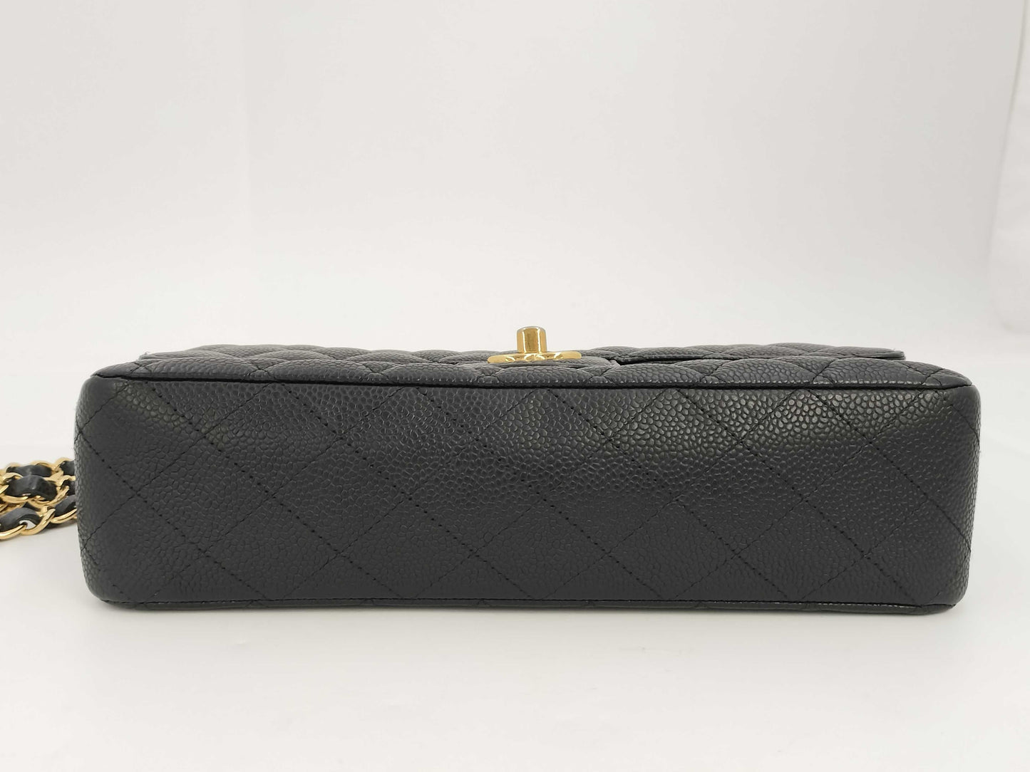CHANEL Matelasse 25 Double Flap Caviar Black Chain Shoulder Bag