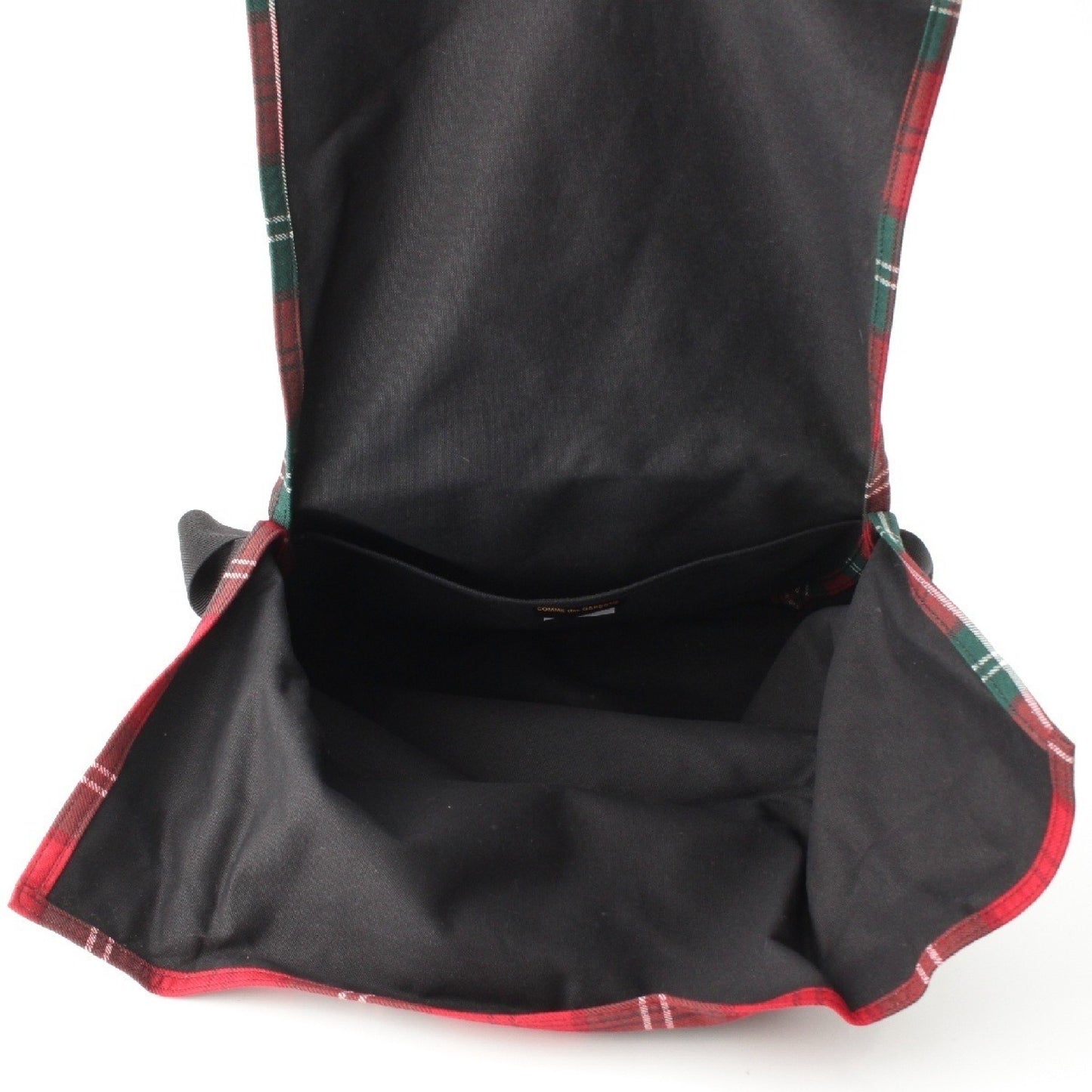 COMME des GARCONS Large Format Wool Canvas Plaid Messenger Shoulder Bag GQ-K202 Red