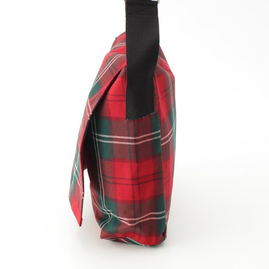 COMME des GARCONS Large Format Wool Canvas Plaid Messenger Shoulder Bag GQ-K202 Red