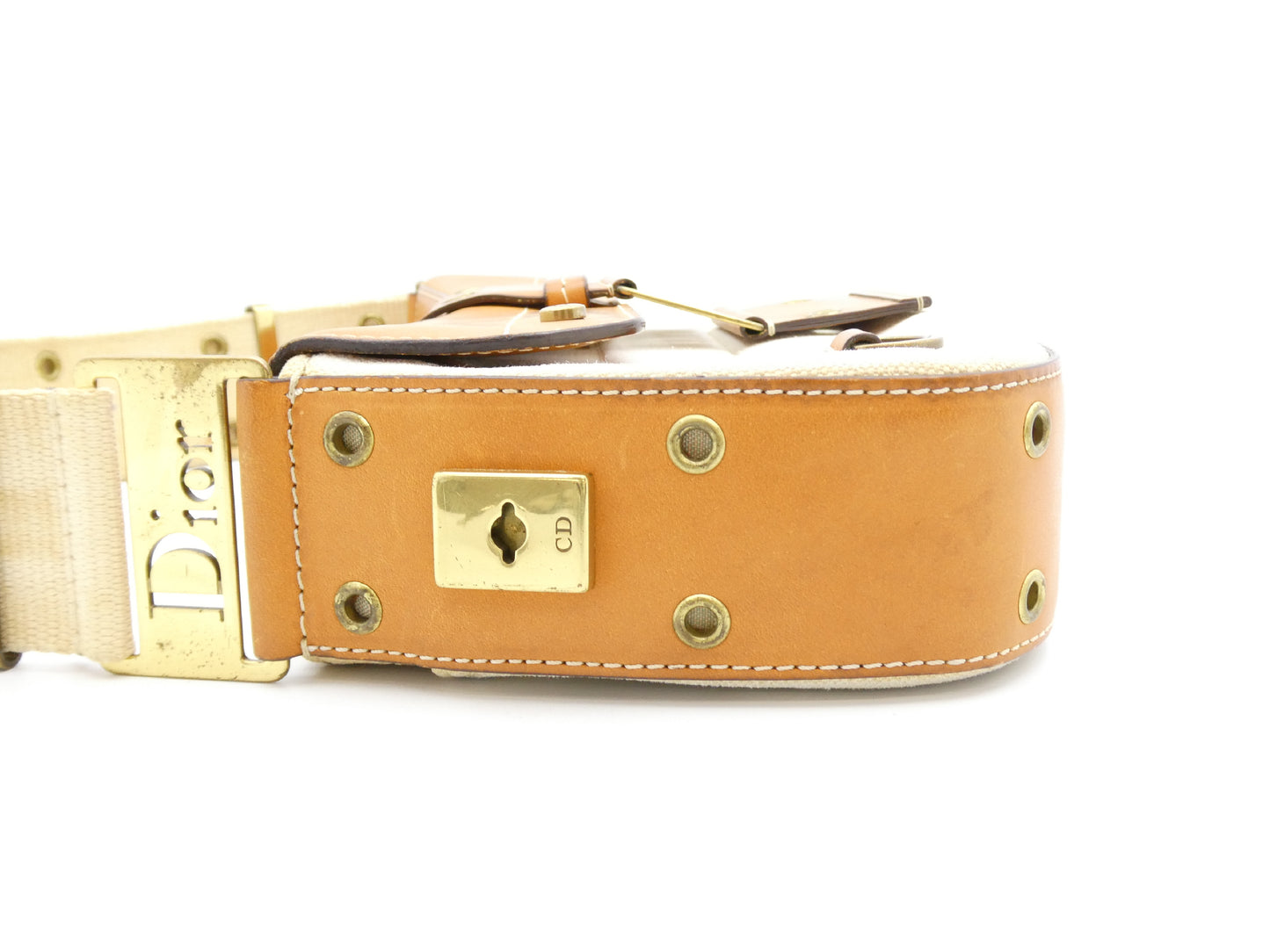Dior Street Chic Leather Canvas Shoulder Bag