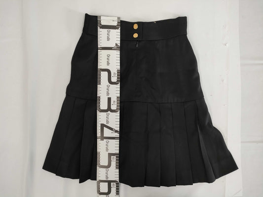 CHANEL Coco Button Pleated Skirt, Size 40