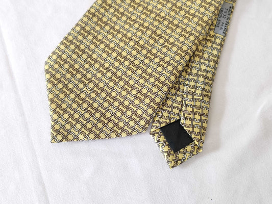 HERMES Tie with Box Yellow Other Accessories