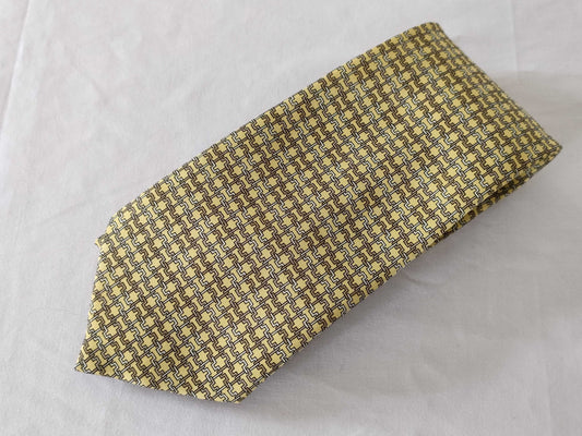 HERMES Tie with Box Yellow Other Accessories