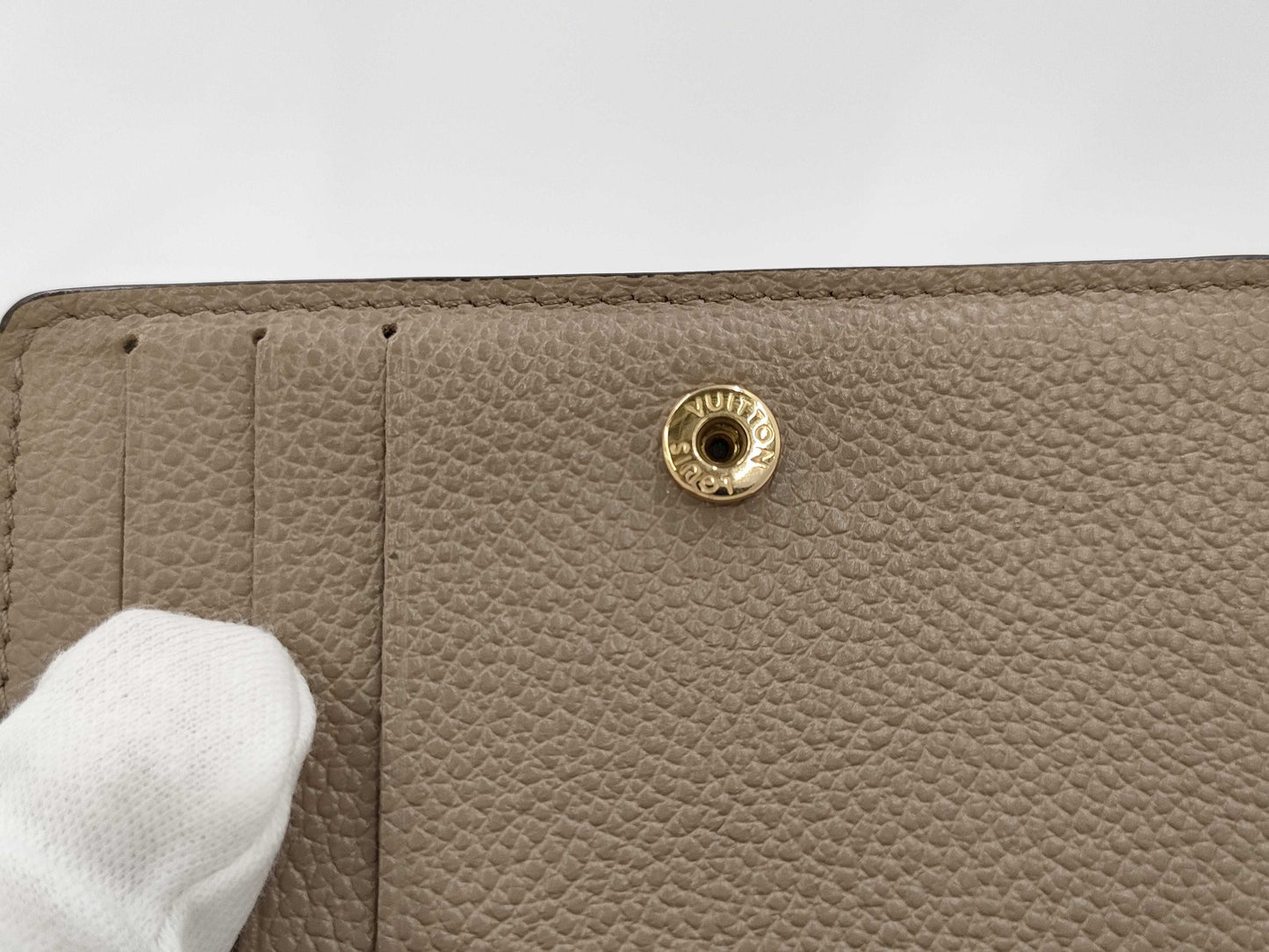 LOUIS VUITTON Monogram Empreinte Portefeuille Claire M82370 with box, dust bag, instruction manual, tag, and wallet