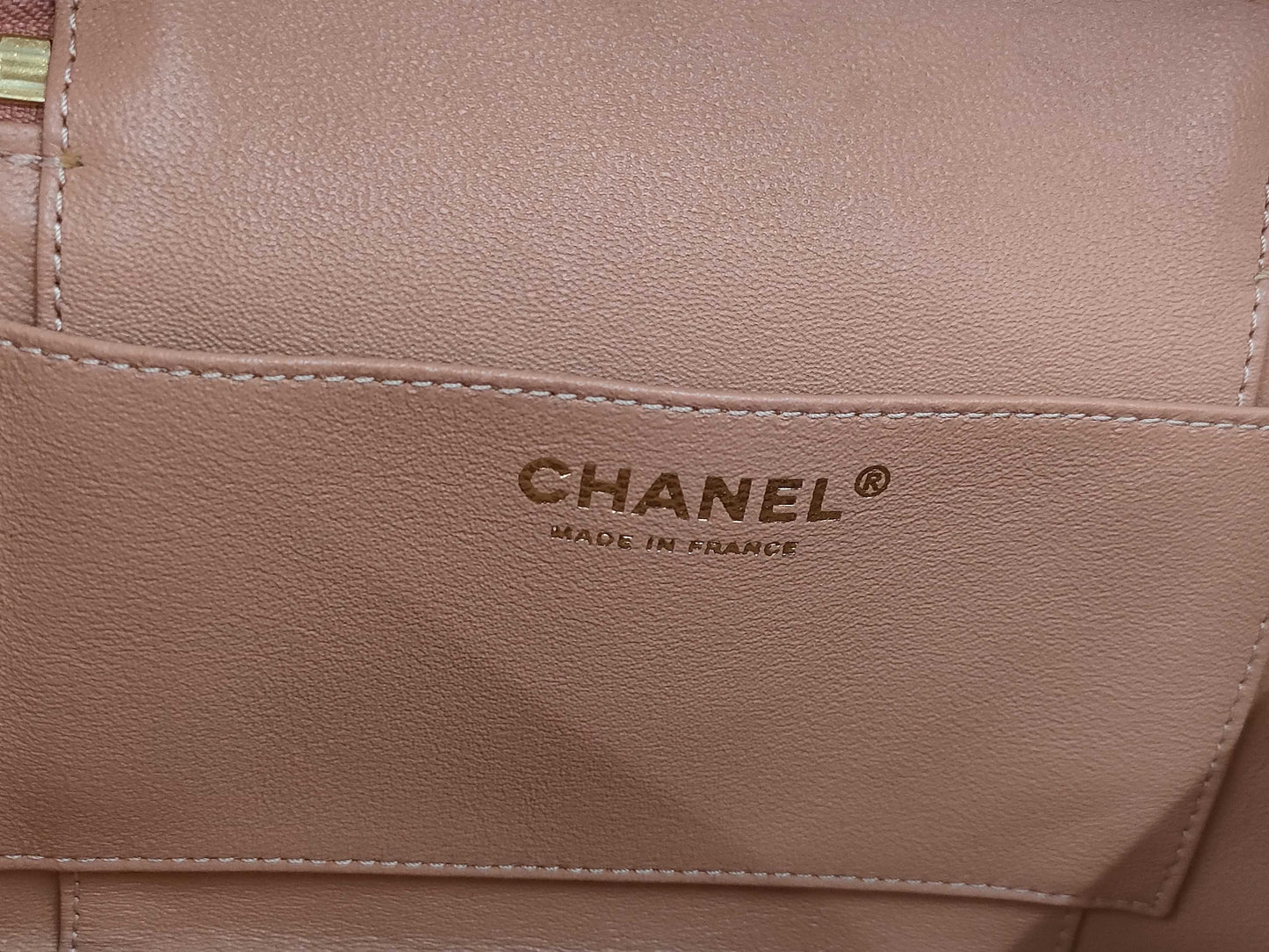CHANEL CHANEL BAG CALF VANITY CORAL GOLD GHW CHAIN SHOULDER BAG W/O CARD NO.26 Handbag