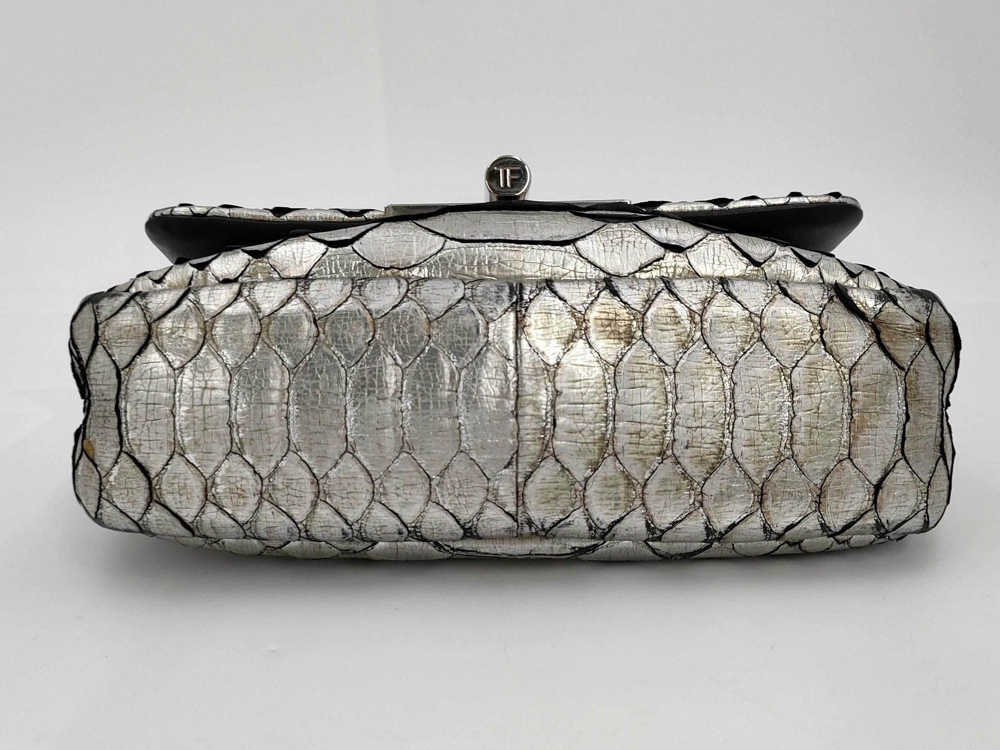 Tom Ford Chain Shoulder Bag with Real Python and Turn Lock