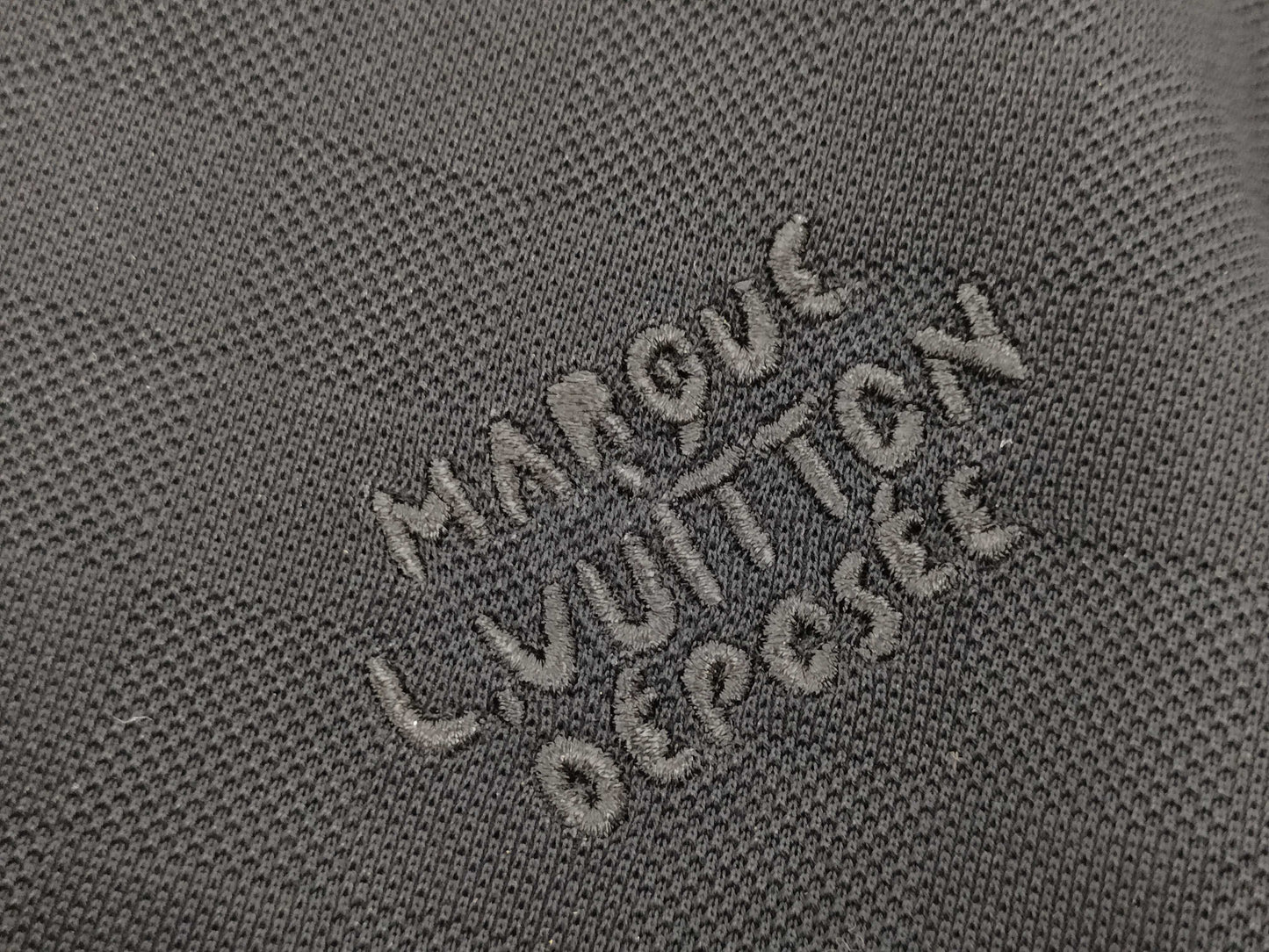 LOUIS VUITTON Damier Mesh T-Shirt, Cotton, Black, Men's, Small