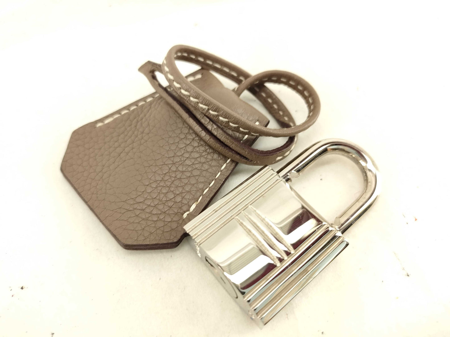 HERMES Birkin Shoulder Birkin Bag, L Engraved, Taurillon, with Padlock, Key, and Clochet
