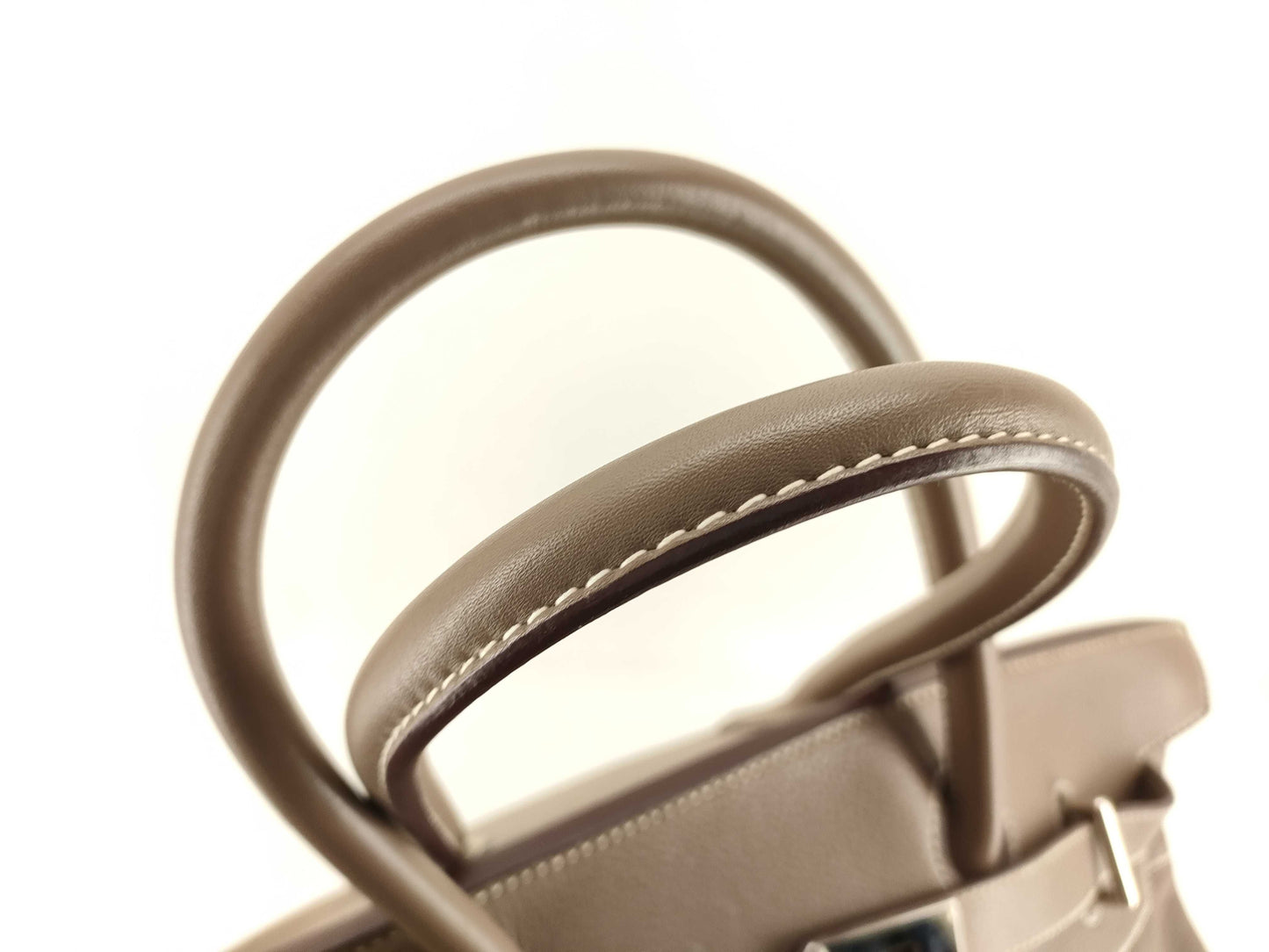 HERMES Birkin Shoulder Birkin Bag, L Engraved, Taurillon, with Padlock, Key, and Clochet