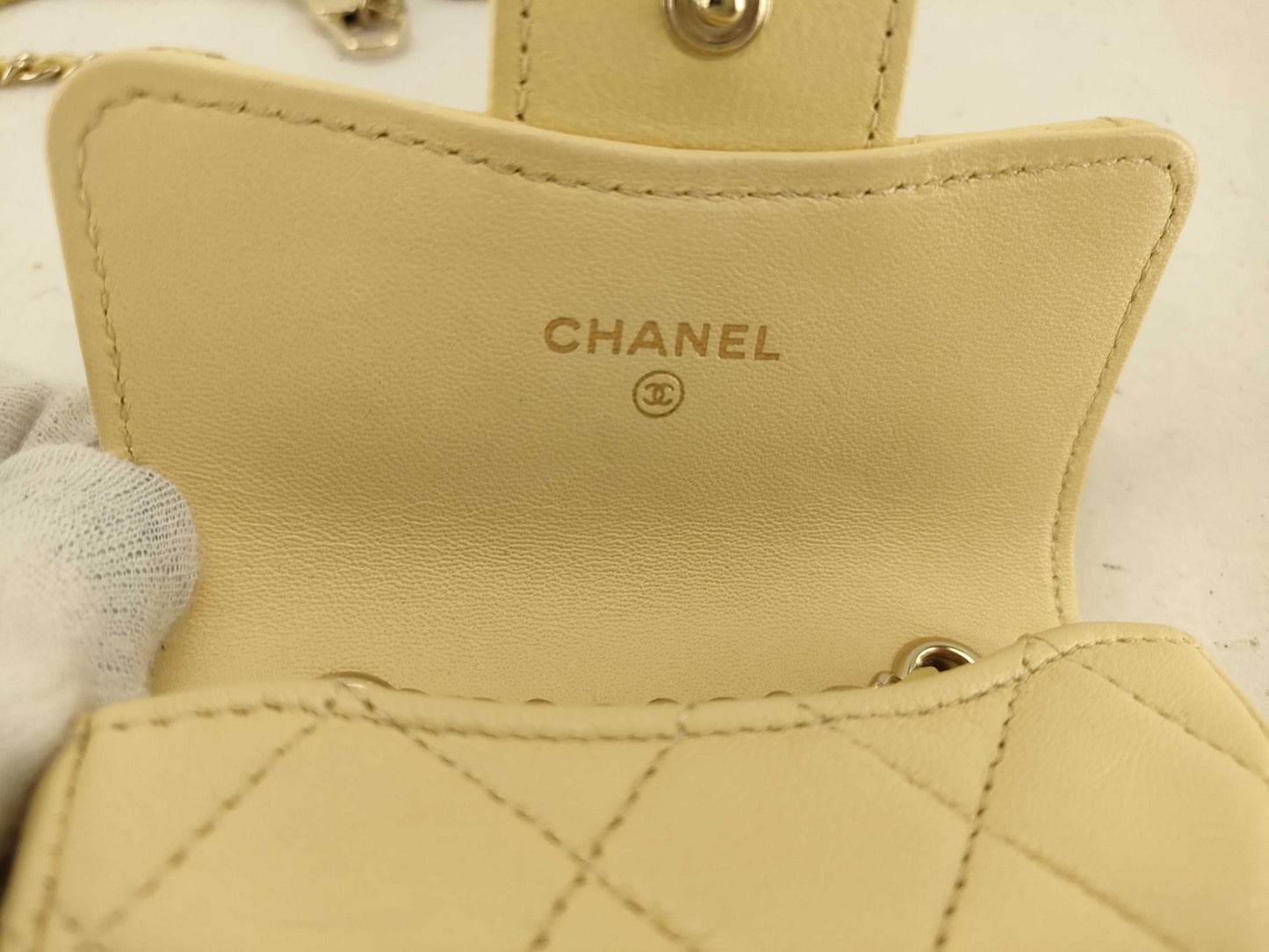 CHANEL Matelasse Chain Mini Waist Pouch Yellow Shoulder Bag