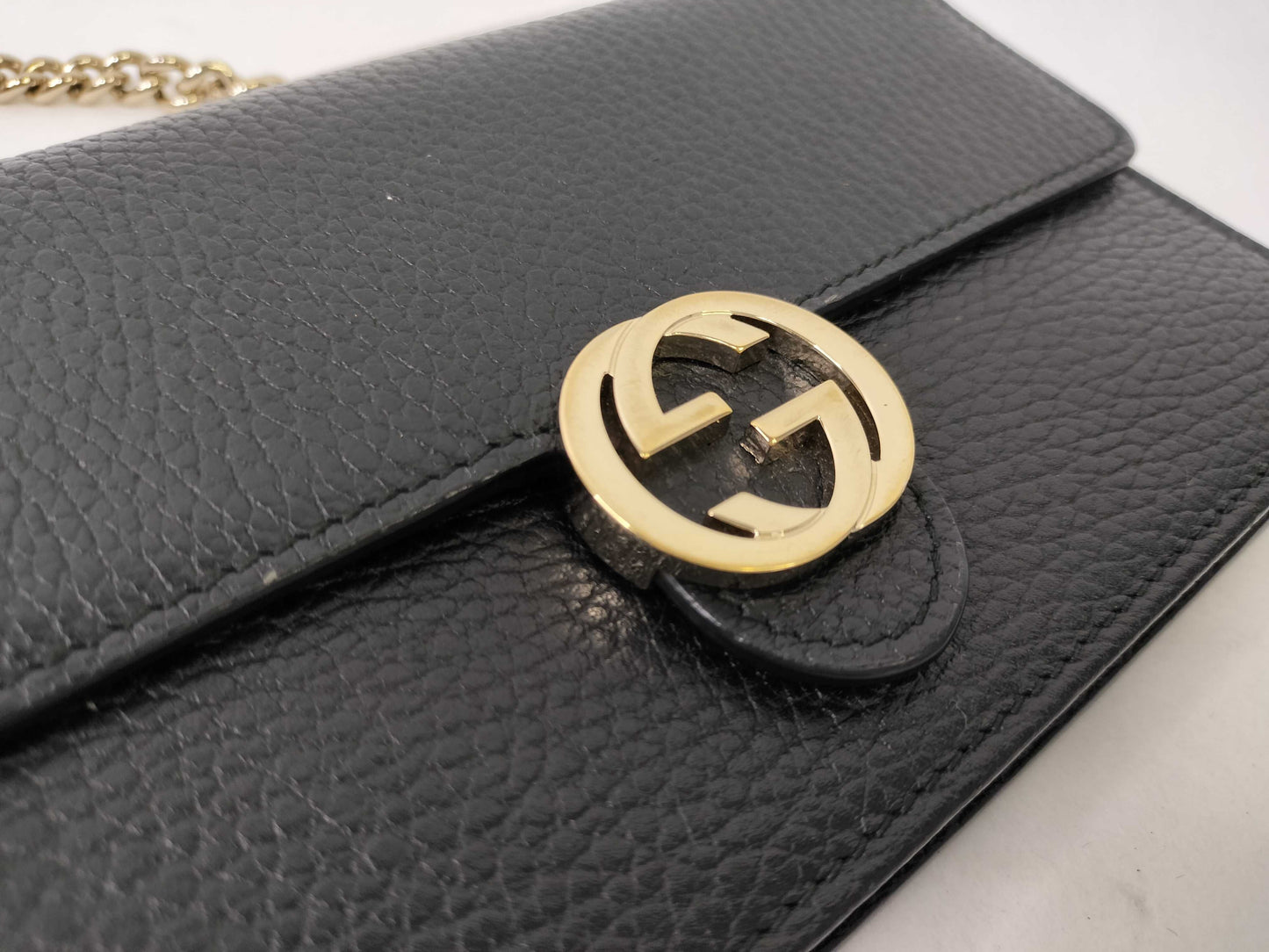 GUCCI Gucci Shoulder Bag Leather Black Clutch Bag