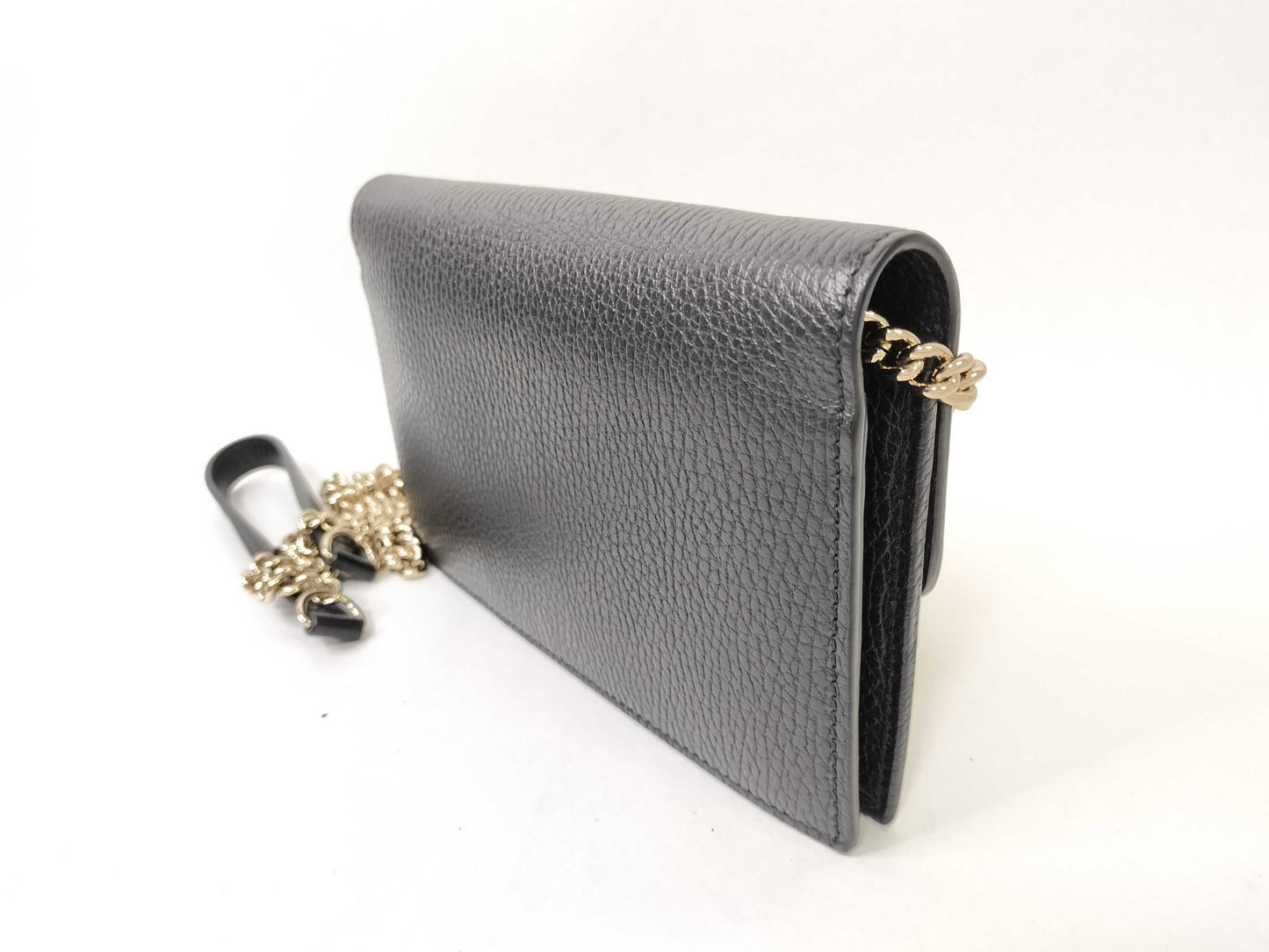 GUCCI Gucci Shoulder Bag Leather Black Clutch Bag