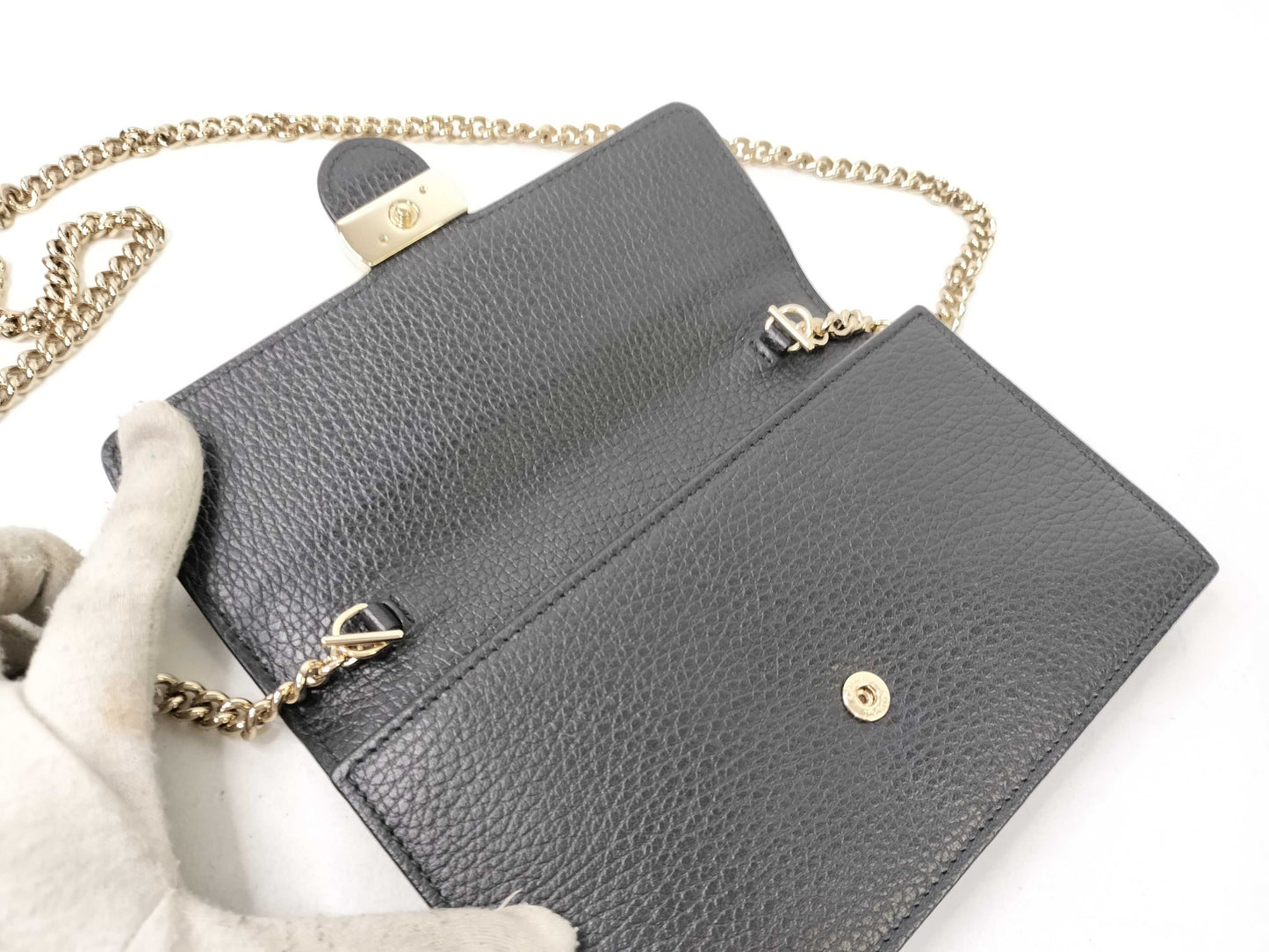 GUCCI Gucci Shoulder Bag Leather Black Clutch Bag