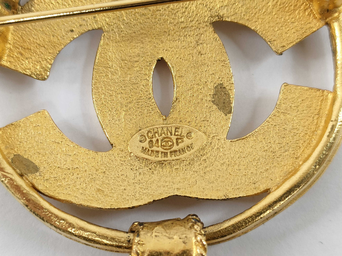 CHANEL Coco Mark CHANEL Brooch Circle Coco Mark Cross Charm Brooch