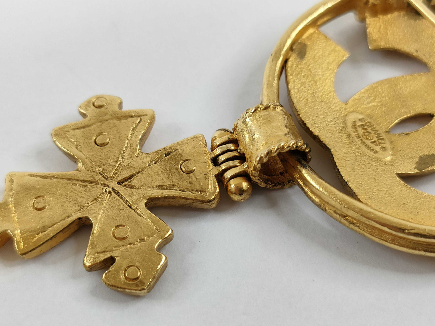 CHANEL Coco Mark CHANEL Brooch Circle Coco Mark Cross Charm Brooch