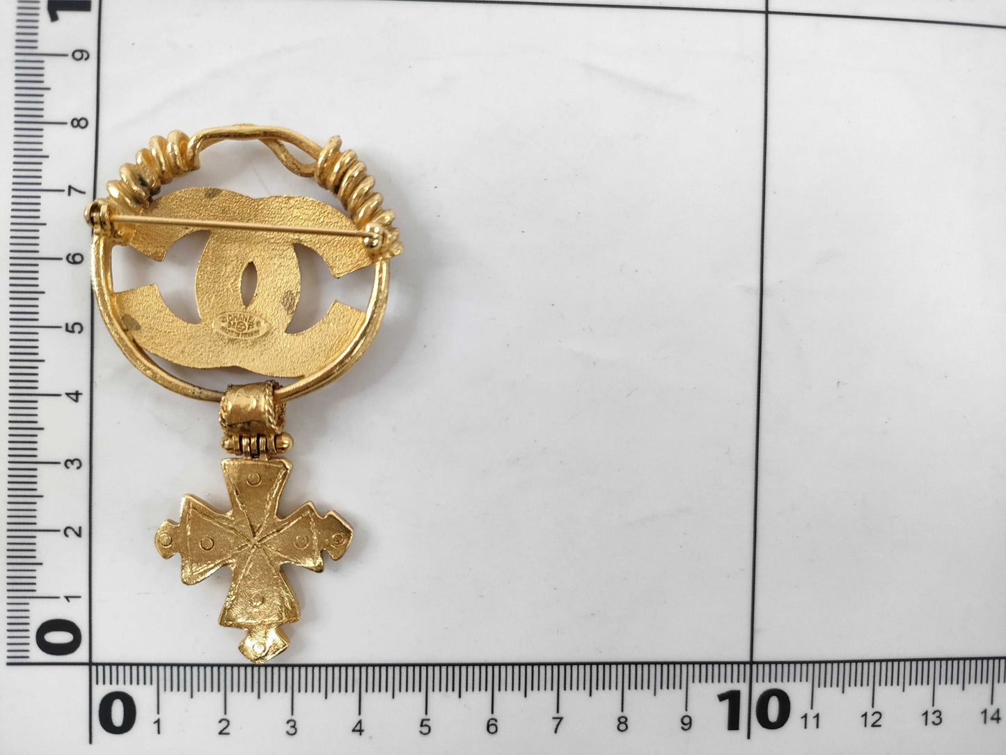 CHANEL Coco Mark CHANEL Brooch Circle Coco Mark Cross Charm Brooch