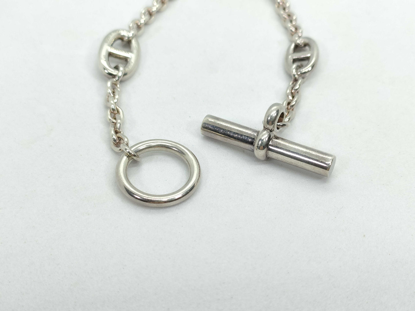 HERMES HERMES Sterling Silver Bracelet Farandoule SV925 LG Bracelet/Bangle