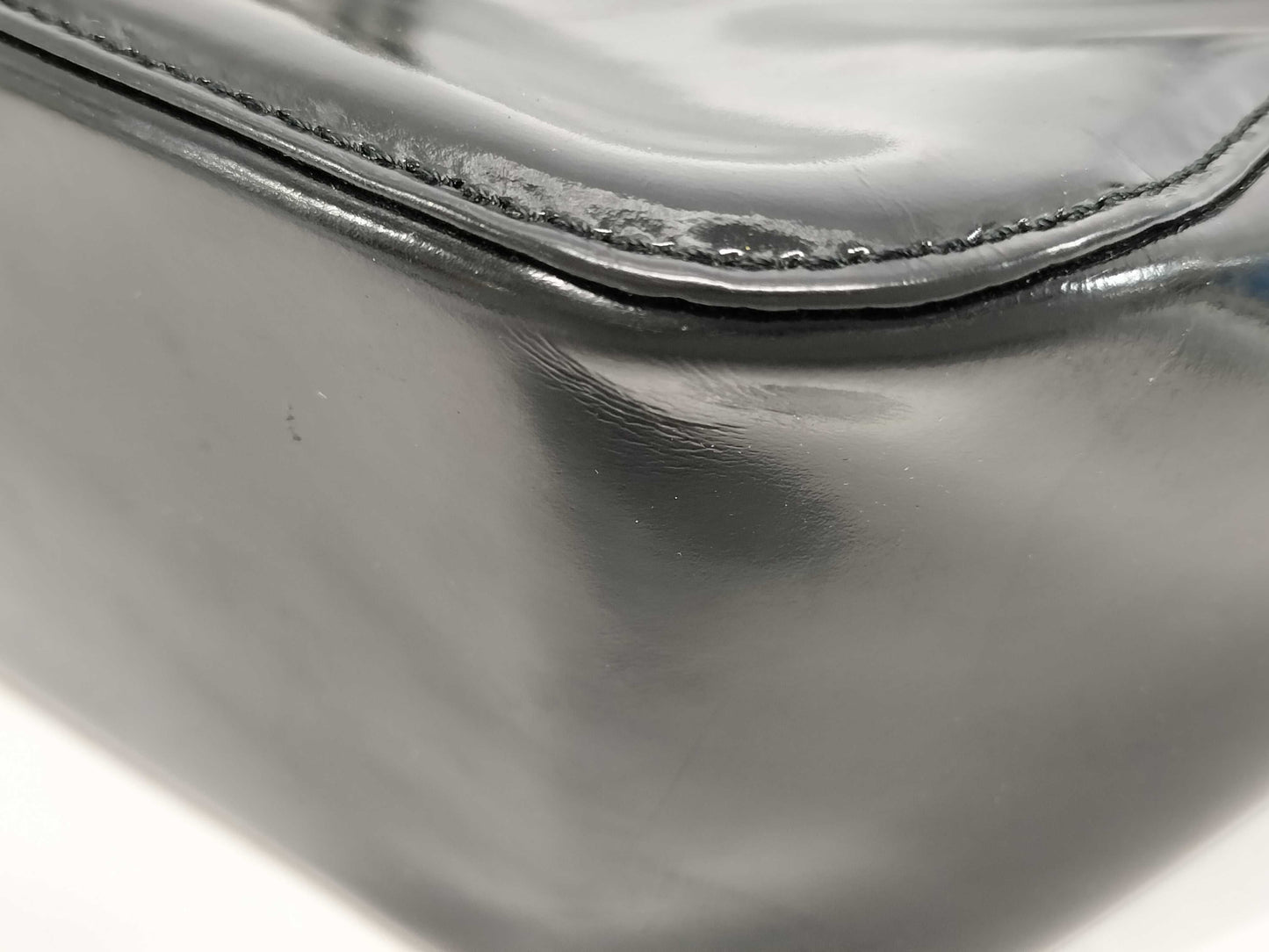 VERSACE Sunburst Patent Leather Chain Tote Bag Shoulder Bag