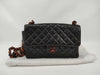 CHANEL Lambskin Tortoiseshell Plastic Chain Shoulder Bag in Black