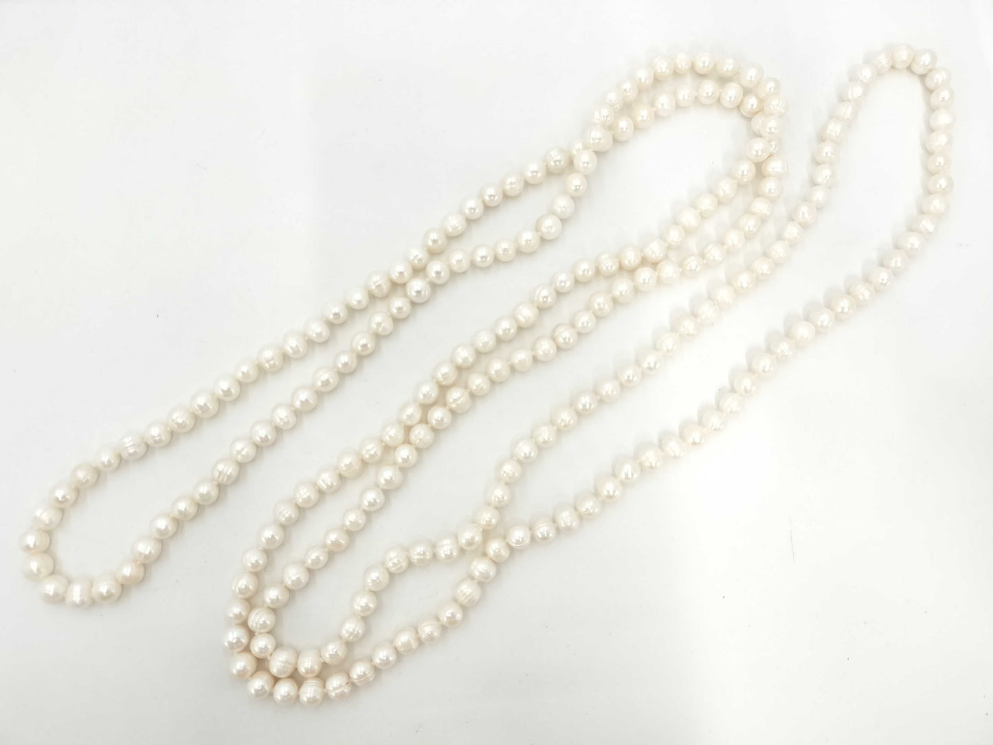 Semi-round pearl necklace, diameter approximately 8.5mm-10.0mm, weight 223.1g