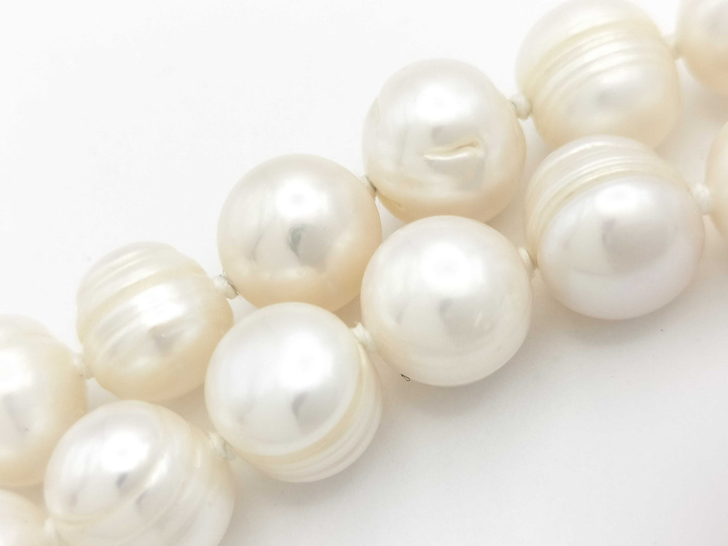 Semi-round pearl necklace, diameter approximately 8.5mm-10.0mm, weight 223.1g