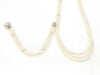 3-strand semi-round pearl necklace, approximately 3.5-3.8mm diameter, sterling silver/metal, 42.1g
