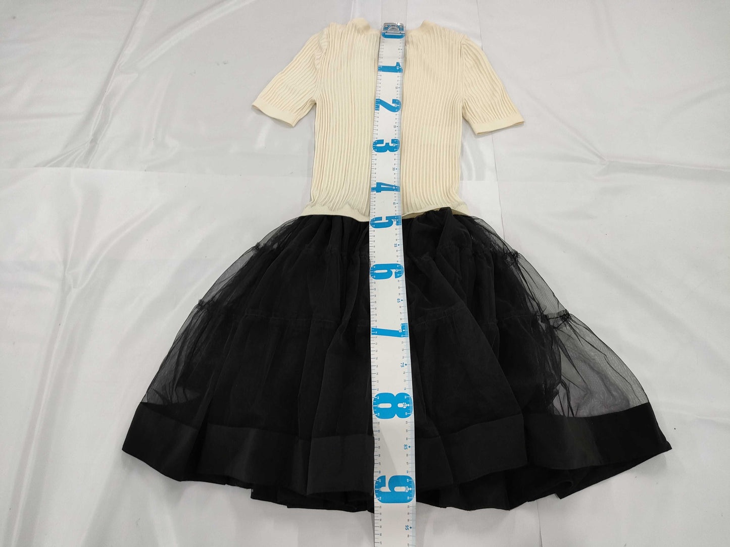 MOSCHINO Moschino White Top x Black Chiffon Skirt Dress Size 40 Dress