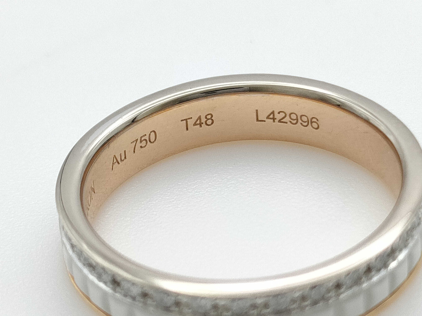 BOUCHERON Quatre #48 Ceramic Diamond Au750 2.3g Ring