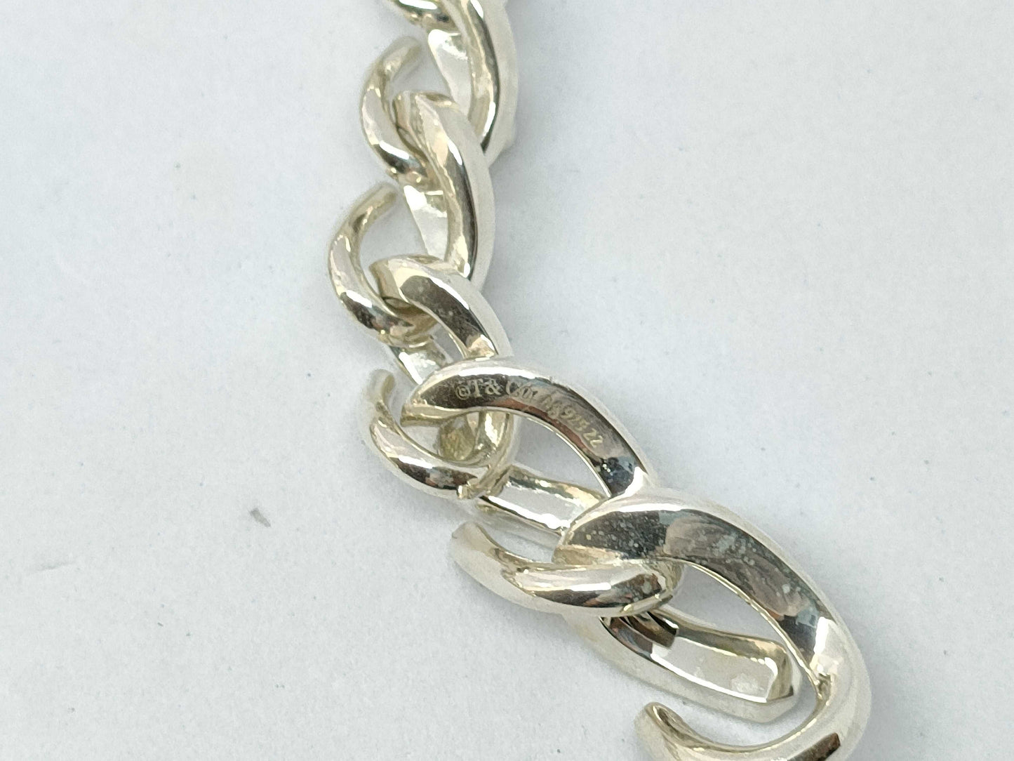 Tiffany & Co. Tiffany Forge Link Bracelet, High Polished Sterling Silver, 19 Links, 38.4g