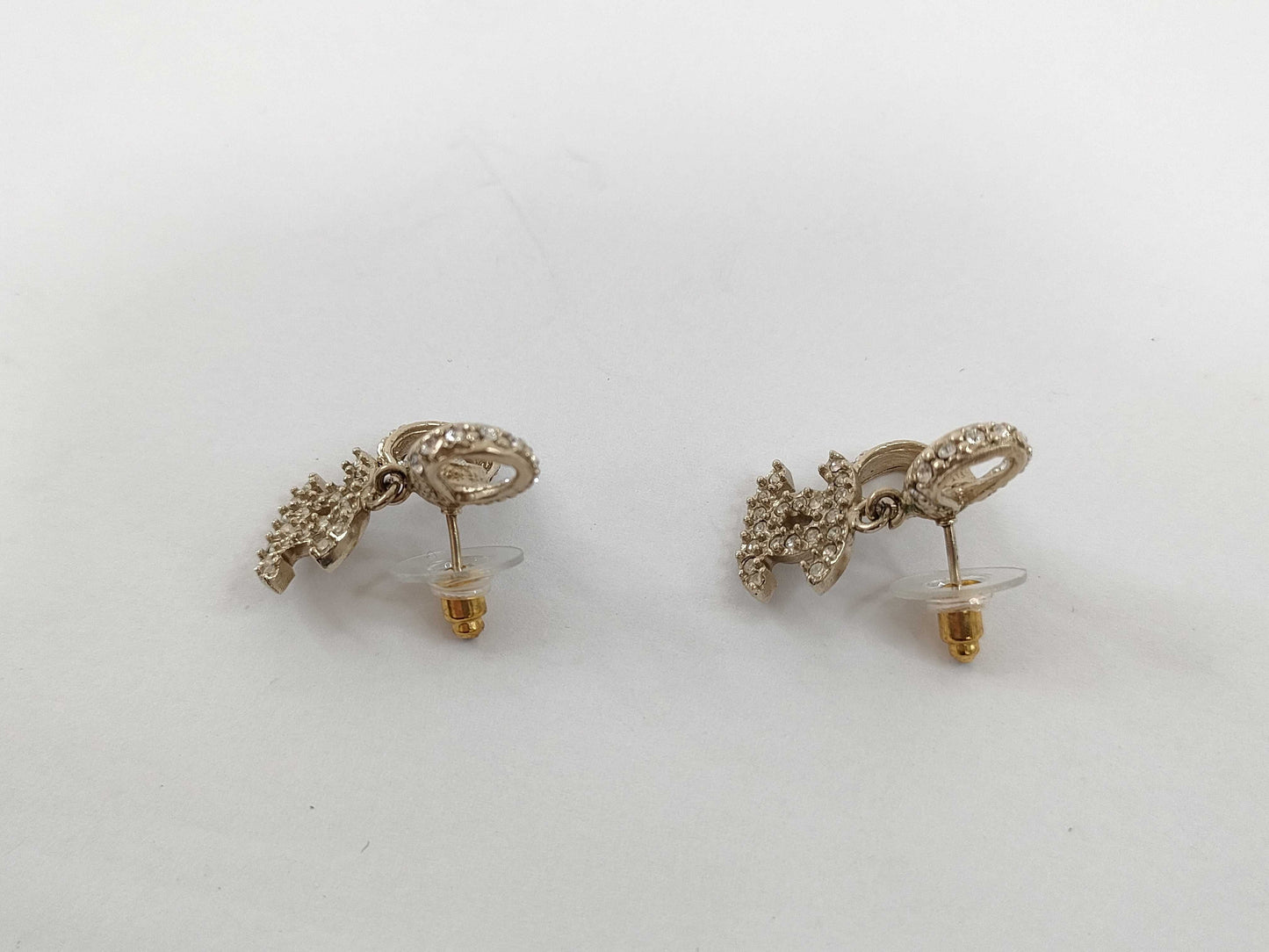 CHANEL Coco Mark CHANEL Coco Mark Ribbon Rhinestone Earrings