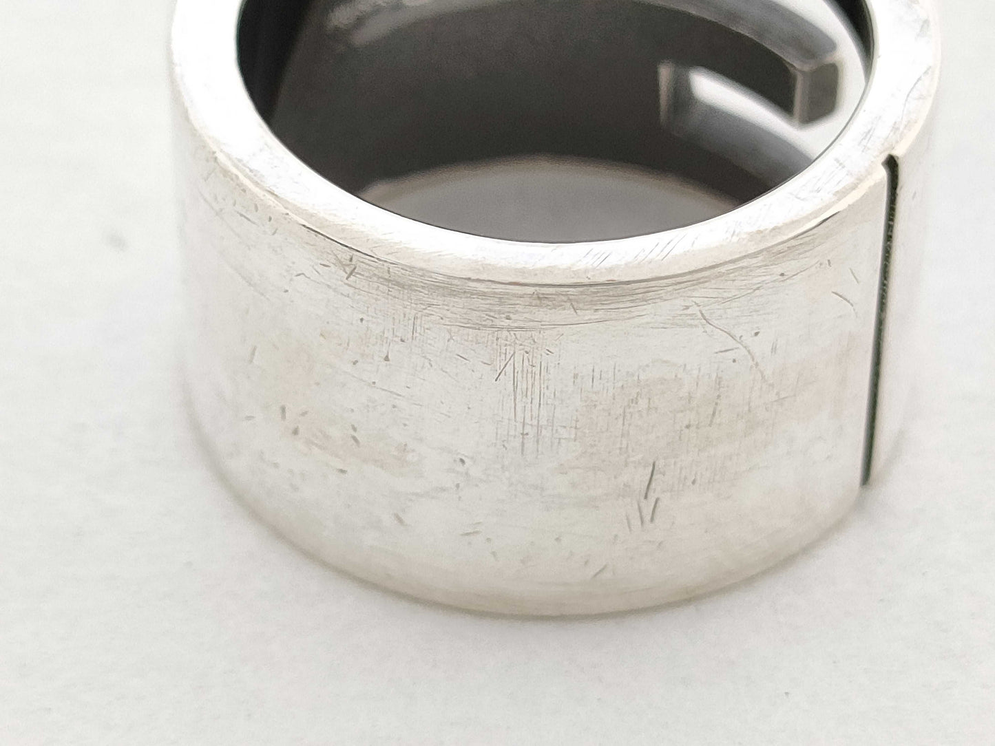 GUCCI Blunted Cutout G Ag925 Silver 11.3g Ring