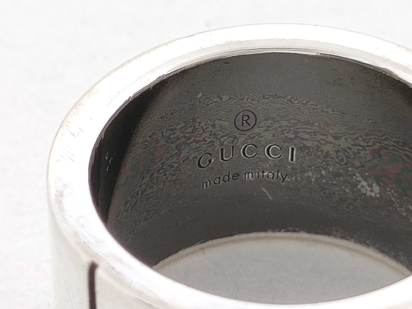 GUCCI Blunted Cutout G Ag925 Silver 11.3g Ring