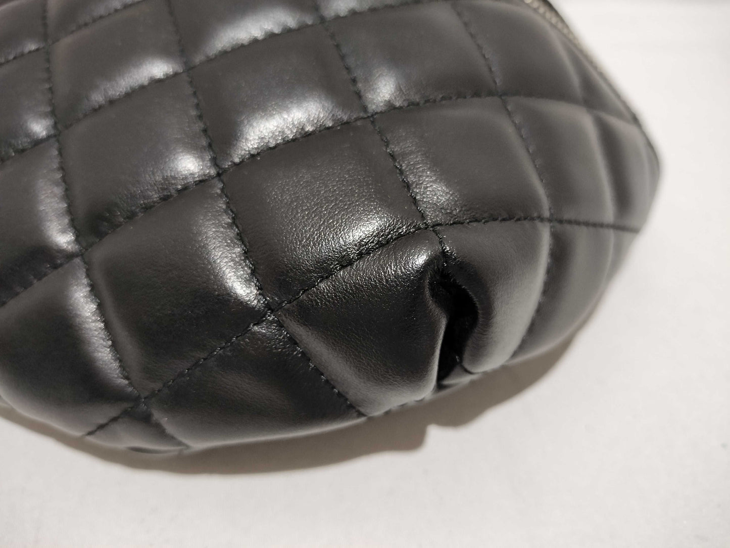 CHANEL Matelasse Matelasse Lambskin Black Waist Bag