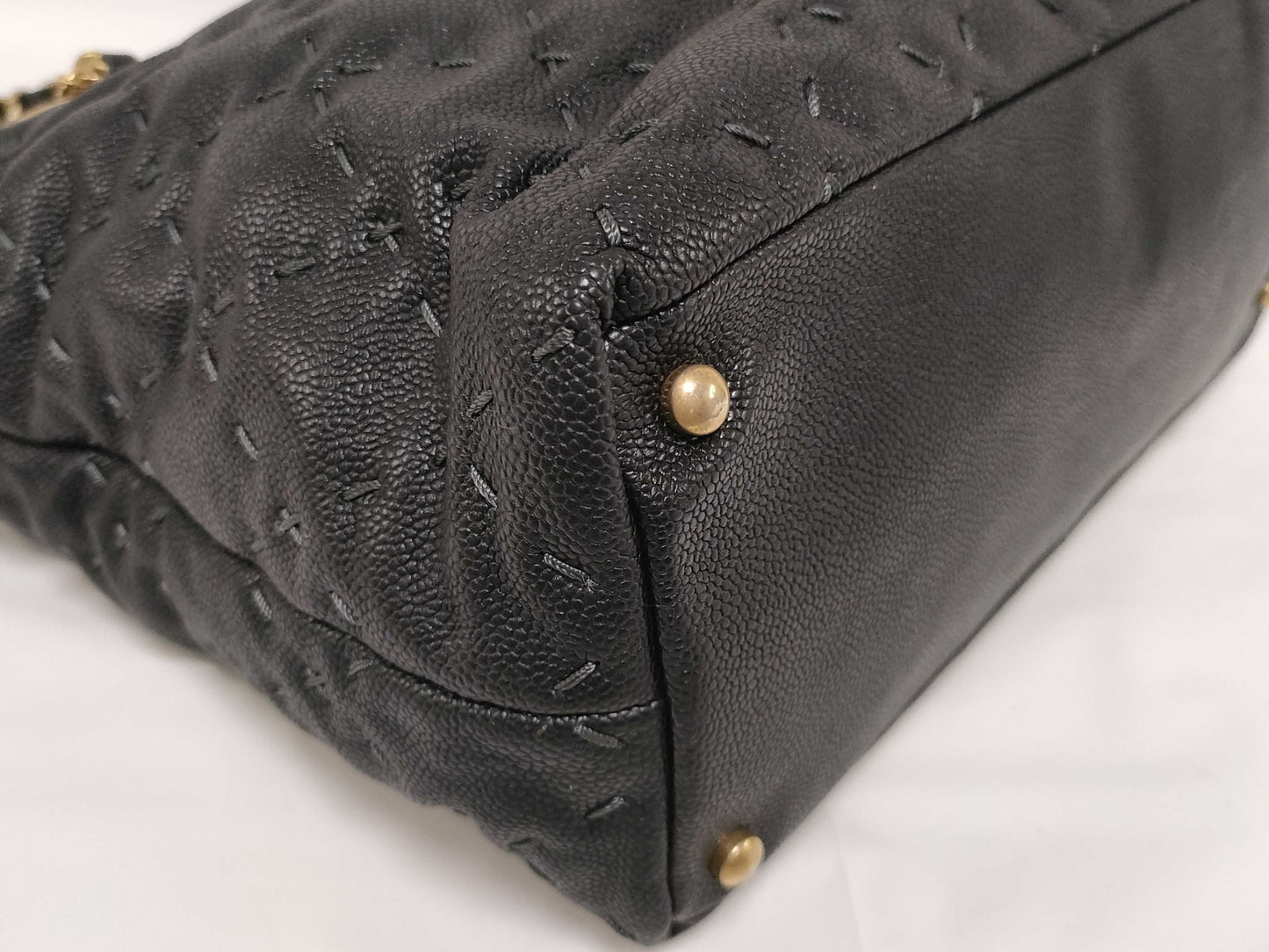 CHANEL Matelasse Caviar Skin Black Tote Bag