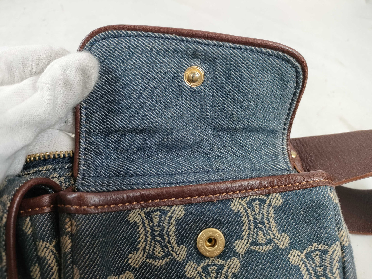 CELINE denim waist bag